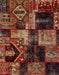 Abstract Gold Brown Patchwork Rug, abs2028