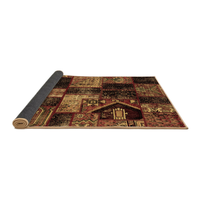 Sideview of Patchwork Brown Transitional Rug, abs2028brn