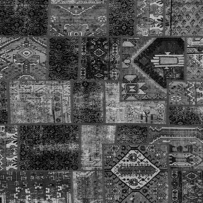 Square Patchwork Gray Transitional Rug, abs2028gry