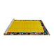 Sideview of Machine Washable Abstract Brown Rug, wshabs2029