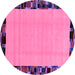 Round Abstract Purple Modern Rug, abs2029pur