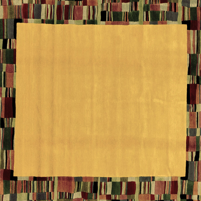 Square Machine Washable Abstract Brown Modern Rug, wshabs2029brn