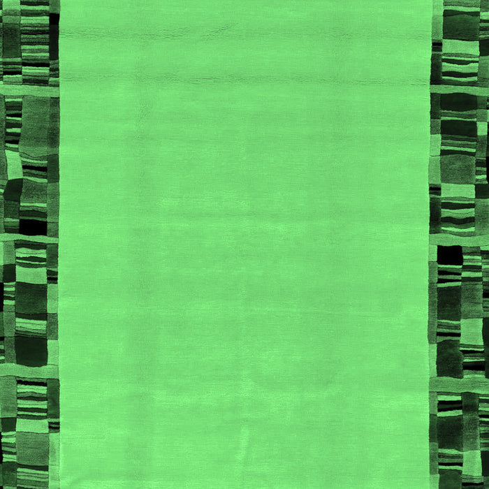 Machine Washable Abstract Emerald Green Modern Area Rugs, wshabs2029emgrn