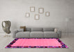 Machine Washable Abstract Pink Modern Rug in a Living Room, wshabs2029pnk