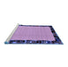 Sideview of Machine Washable Abstract Blue Modern Rug, wshabs2029blu