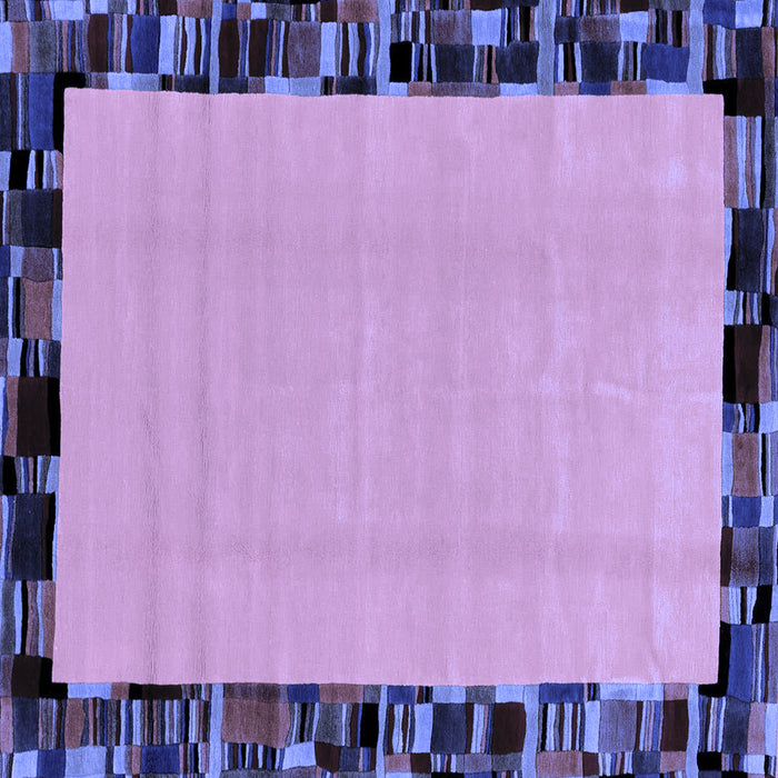 Square Machine Washable Abstract Blue Modern Rug, wshabs2029blu