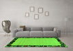 Machine Washable Abstract Green Modern Area Rugs in a Living Room,, wshabs2029grn