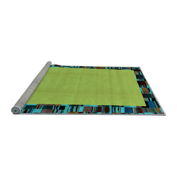 Sideview of Machine Washable Abstract Light Blue Modern Rug, wshabs2029lblu
