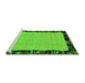 Sideview of Machine Washable Abstract Green Modern Area Rugs, wshabs2029grn