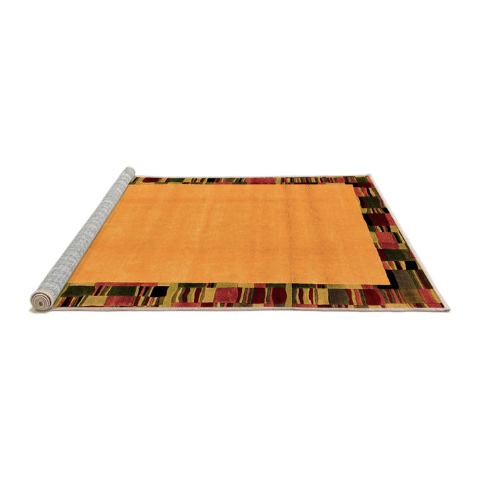 Sideview of Machine Washable Abstract Orange Modern Area Rugs, wshabs2029org