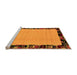 Sideview of Machine Washable Abstract Orange Modern Area Rugs, wshabs2029org