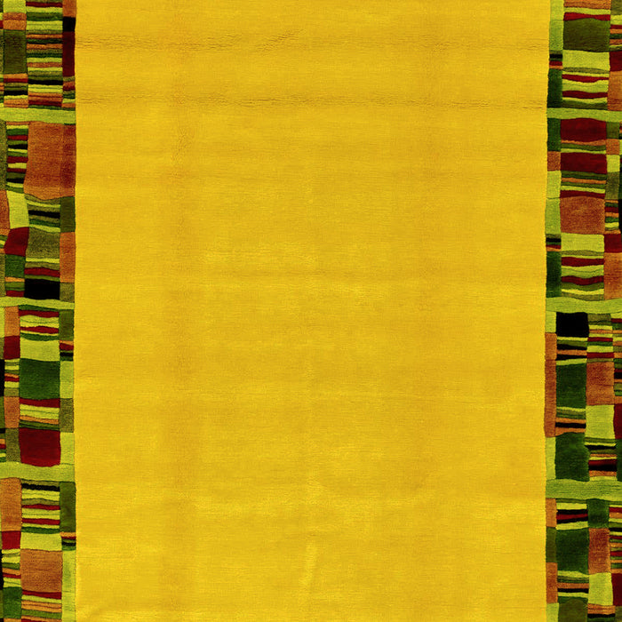 Machine Washable Abstract Yellow Modern Rug, wshabs2029yw