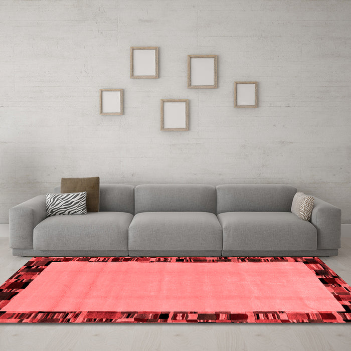 Modern Red Washable Rugs