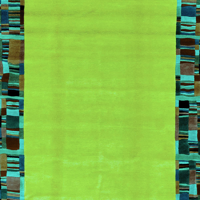 Machine Washable Abstract Turquoise Modern Area Rugs, wshabs2029turq