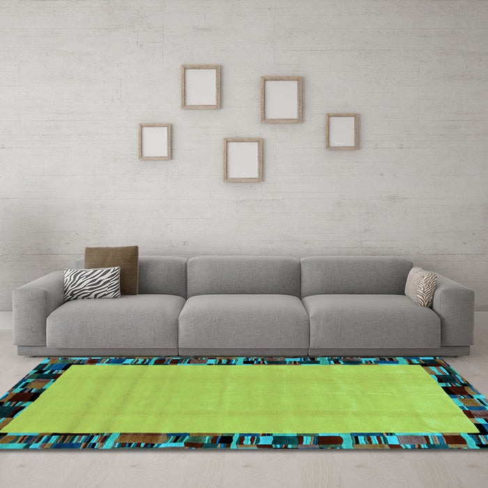 Machine Washable Abstract Light Blue Modern Rug in a Living Room, wshabs2029lblu