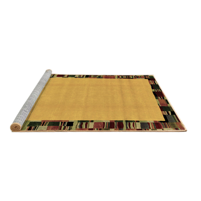 Sideview of Machine Washable Abstract Brown Modern Rug, wshabs2029brn