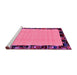 Sideview of Machine Washable Abstract Pink Modern Rug, wshabs2029pnk