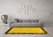 Machine Washable Abstract Yellow Modern Rug in a Living Room, wshabs2029yw