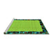 Sideview of Machine Washable Abstract Turquoise Modern Area Rugs, wshabs2029turq