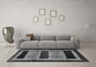 Machine Washable Abstract Gray Modern Rug in a Living Room,, wshabs202gry