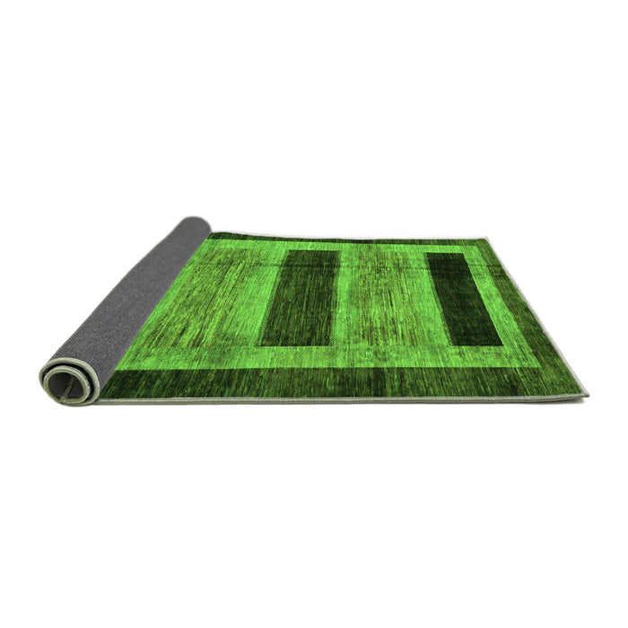 Sideview of Abstract Green Modern Rug, abs202grn
