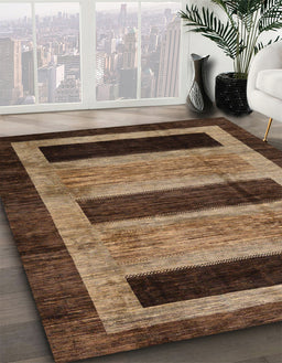 Abstract Bakers Brown Modern Rug in Family Room, abs202