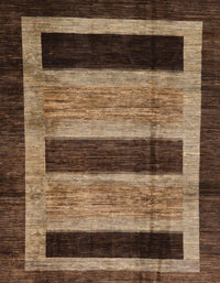 Machine Washable Abstract Bakers Brown Rug, wshabs202