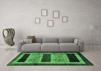 Machine Washable Abstract Emerald Green Modern Rug, wshabs202emgrn