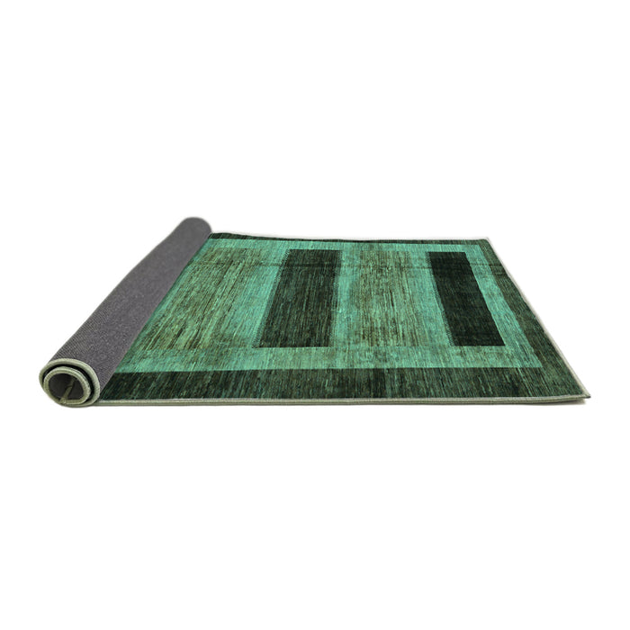 Sideview of Abstract Turquoise Modern Rug, abs202turq