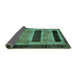 Sideview of Abstract Turquoise Modern Rug, abs202turq