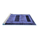 Sideview of Machine Washable Abstract Blue Modern Rug, wshabs202blu