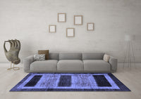 Machine Washable Abstract Blue Modern Rug, wshabs202blu