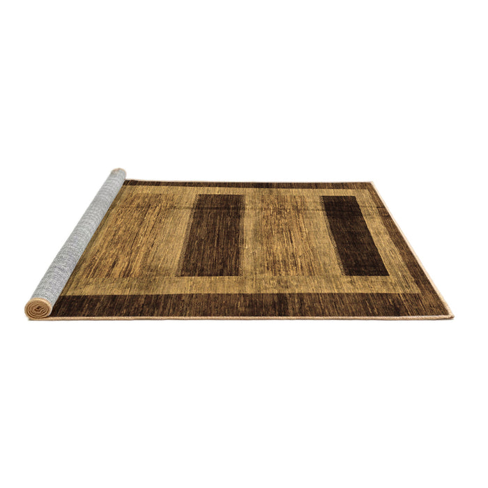 Sideview of Machine Washable Abstract Brown Modern Rug, wshabs202brn