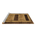 Sideview of Machine Washable Abstract Brown Modern Rug, wshabs202brn