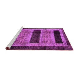 Sideview of Machine Washable Abstract Purple Modern Area Rugs, wshabs202pur