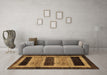 Machine Washable Abstract Brown Modern Rug in a Living Room,, wshabs202brn