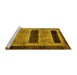 Sideview of Machine Washable Abstract Yellow Modern Rug, wshabs202yw