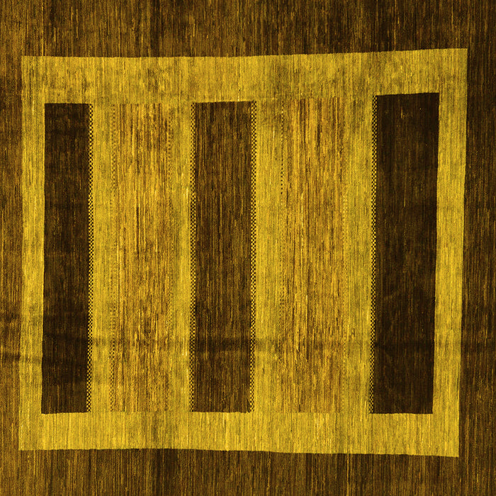 Square Abstract Yellow Modern Rug, abs202yw