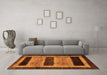 Machine Washable Abstract Orange Modern Area Rugs in a Living Room, wshabs202org