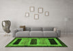 Machine Washable Abstract Green Modern Area Rugs in a Living Room,, wshabs202grn