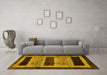 Machine Washable Abstract Yellow Modern Rug in a Living Room, wshabs202yw