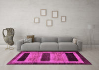 Machine Washable Abstract Pink Modern Rug, wshabs202pnk