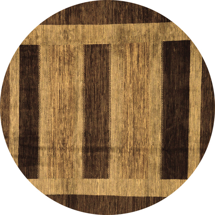 Round Abstract Brown Modern Rug, abs202brn