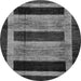 Round Abstract Gray Modern Rug, abs202gry