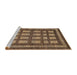 Sideview of Machine Washable Abstract Orange Brown Rug, wshabs203