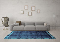 Machine Washable Abstract Light Blue Modern Rug, wshabs2030lblu