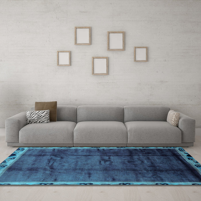 Machine Washable Abstract Light Blue Modern Rug in a Living Room, wshabs2030lblu