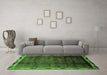 Machine Washable Abstract Green Modern Area Rugs in a Living Room,, wshabs2030grn