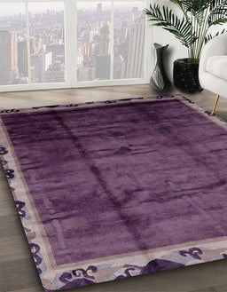 Abstract Plum Purple Modern Rug in Family Room, abs2030