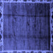 Square Machine Washable Abstract Blue Modern Rug, wshabs2030blu